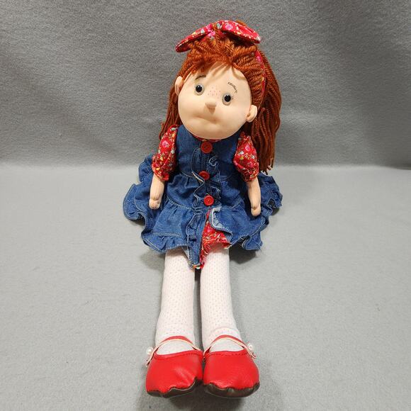 Ty Beanie & Fine Toy Soft Sculpted Plush Dolls Face Body Curly Red Haired Denim - Picture 10 of 16